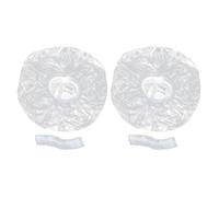 WESIEVYA 200pcs Disposable Bathing Caps for Women and Men Waterproof Pe Shower Caps with Elastic Band Foldable Bath for Travelling and Cleaning Face White One-time Use