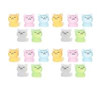 WESIEVYA 20Pcs Glow in the Dark Mini Resin Cat Figurines Luminous Japanese Cat Figures Micro Landscape Ornaments for Dollhouse Garden and Potted Plant Decorations