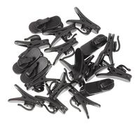 WESIEVYA 20pcs Mic Clamp Lapel Mic Clip Black Abs Sturdy Rotatable Easy to Install and Remove for Podium Speeches and Performances