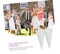 WESIEVYA 20Pcs Paper Cones for Wedding Party Confetti Holders DIY Craft Petal Cones Hollow Design for Classic Vintage Decorations Easy to Fold and Practical Use