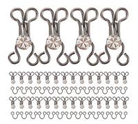 WESIEVYA 20pcs Sewing Hooks Eyes Closure Hooks Invisible Closure Metal Fastening Easy to Use Retro Style Black for Dress Corsets Crafting Clothing