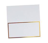 WESIEVYA 20pcs Stereoscopic Paper Place Cards White Hot Stamping Table Seat Cards for Wedding Party