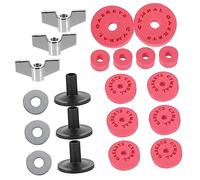 WESIEVYA 21pcs Drum Set Eva Cotton Pads Kit Non-slip Red Cymbal Clutch Gaskets and Stand Tubes, Sturdy Percussion Accessories for Drum Kit Maintenance and Noise Reduction