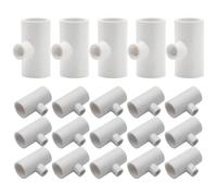 WESIEVYA 25pcs Poultry Watering Tee Fitting 1/2" Threaded Pvc Connector for Chickens and Geese, Three Way Tee with Smooth Easy Clean Surface, Limits Waste and Keeps Water Fresh for Ground