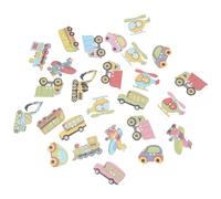 WESIEVYA 25pcs Wooden Cartoon Buttons DIY Clothes Button Set Mixed Color Hand Painted for Sewing Crafts and Decoration