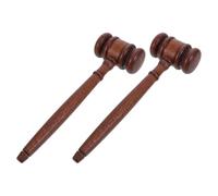WESIEVYA 2pcs 9.8 Inch Wooden Judge Gavel with Smooth Finish and Ergonomic Design, Solid Wood Auction Hammer for Courtroom Use and Student Trials
