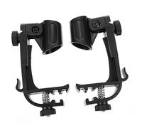 WESIEVYA 2pcs Adjustable Drum Microphone Holder Clip Shock Mic Clamp for Percussion Instruments Fits Handheld Microphones Optimal Position for Drumming
