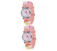 WESIEVYA 2pcs Adorable Pattern Watch for Boy Girl Analog Wrist Watch for Boys Girls Comfortable Stylish for Recognition