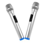 WESIEVYA 2pcs Boys and Girls Microphone Props Realistic Microphones for Role Play Interview Simulation Performance for Boys and Girls Stage Pretend Bright Design