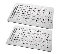 WESIEVYA 2pcs Braille Alphabet Boards for Beginners with Raised Dots and Punctuation Portable for Blind Boy Girl Education and Classroom Use