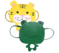 WESIEVYA 2pcs Cartoon Frog and Tiger Purses Small Shoulder Bags for Little Girls Cute Coin Purses for Boys and Girls Playtime