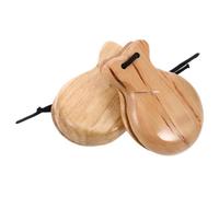 WESIEVYA 2pcs Castanets Natural Wood Percussion Instrument for Dance Early Education Musical Toy Develop Rhythm and Creativity for Toddlers