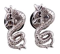 WESIEVYA 2pcs Creative Dragon Shaped Earrings Stylish Studs Unique Fashion Jewelry for Women Parties Business Events