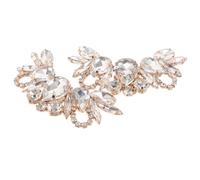 WESIEVYA 2pcs Crystal Rhinestone Shoe Clips Removable Elegant Shoe Brooch Charms for High Heels Flats Sandals Wedding Party Decoration Golden Accessories