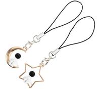 WESIEVYA 2pcs Cute Astronaut Phone Charms Keychain Pendant with Star and Moon Design Portable Mobile Phone Decor Made of Alloy and Cotton Rope for Hanging Ornaments