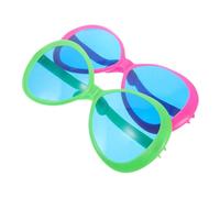 WESIEVYA 2pcs Exaggerated Big Eyewear Hawaiian Party Glasses for Adults Tropical Beach Photo Props Fun Luau Sunglasses Summer Pool Party Favors