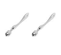 WESIEVYA 2pcs Eye Cream Massaging Rods with Smooth Surface Zinc Alloy Material, Silver Colour, Designed to Reduce Under Eye Puffiness for Daily Skin Care Routine