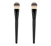 WESIEVYA 2pcs Face Mask Brush Set Nylon Hair Mask Applicator for Precise Application and Firm Mud Spreading with Plastic Handle in Black