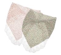 WESIEVYA 2pcs Floral Lace Hair Scarves Triangle Headbands for Women, Comfortable Polyester Material with Floral Prints, for Makeup and Travels Random Color