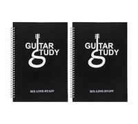WESIEVYA 2Pcs Guitar Manuscript Tab Paper: 6 String Blank Guitar Tab Paper Notebook with Chord Chart, 50 Pages Each, Songwriting Journal For New & Experienced Guitarists
