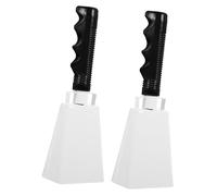 WESIEVYA 2pcs Handheld Cow Bells Ergonomic Handle Loud Cheering Bells for Sporting Events Parties Weddings Family Gatherings Joyful Sound for Team Spirit Attention