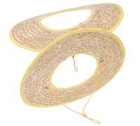 WESIEVYA 2pcs Hard Hat Shade Brim Straw Sun Shade for Hard Hat Wide Brim Design Lightweight Breathable Sun Visor for Construction Worker Gardening and Site Building Random Color