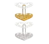 WESIEVYA 2pcs Heart-shaped Makeup Brush Stand for Organizing Cosmetics and Lip Pencils Keeps Items Upright Functional and Beautiful Storage Organizer for Bathroom Or Vanity
