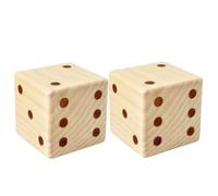 WESIEVYA 2Pcs Large Wooden Dice with Rounded Corners Sturdy Portable Game Dice for Indoor Outdoor Use Hand-painted Tabletop Prop for Adults Party Entertainment and Educational Play