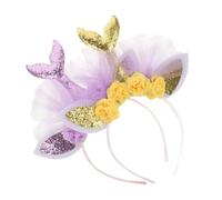 WESIEVYA 2pcs Mermaid Headband Sequin Flower Hair Clasps Glittery Mermaid Hair Accessories for Girls Women for Festivals Parties and Holiday Celebrations