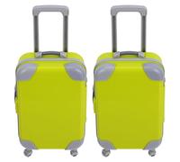 WESIEVYA 2pcs Mini Suitcase Box: Mini Luggage - Baby Suitcase Toy - Cute Plastic Luggage - Empty Candy Box - False Eyelashes Packaging Trolley Tiny Trunk Yellow