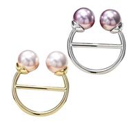 WESIEVYA 2pcs Multifunctional Scarf Fixed Buckles for Women, Clothes Corner Buckles in Gold White and Silver Grey, Fashionable T-shirt Accessories for Scarf and Hemline Dressing