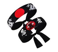 WESIEVYA 2pcs Ninja Hood Headbands Japanese Bandana Chef Headwear for Cooking Exercise Karate
