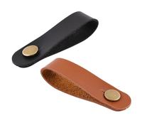 WESIEVYA 2pcs Non-slip Guitar Neck Straps with Headstock Tie Brown and Black Ultra-fiber Leather Acoustic and Electronic Guitar Strap Adapters for Folk and Electric