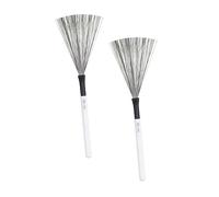 WESIEVYA 2pcs Percussion Brush Wooden Handles Compact Drum Brushes for Beginners and Youth Bands for Jazz and Rock Drumming Great Spring Back Effect Easy to Carry Drum Bag
