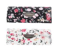 WESIEVYA 2Pcs Portable Floral Lipstick Case with Mirror, Compact Lip Balm Holder Travel Storage Box for Women, Small Floral Pattern Lip Gloss Container for Cosmetics Organization