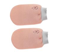 WESIEVYA 2pcs Red Exfoliating Gloves Made of Skin-friendly Viscose Filament for Bathing and Deep Cleansing, Body Shower Mitts to Remove Dead Skin and Smooth Skin