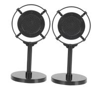 WESIEVYA 2pcs Retro Microphone Model Fake Microphone Toy for Children Stage Performance Music Decorations for Party Black ABS
