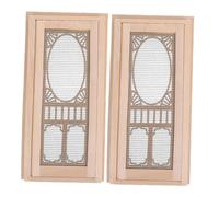 WESIEVYA 2pcs Scale Dollhouse Furniture Accessories Opening Fairy Door for DIY Doll House Screen Door Model