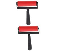 WESIEVYA 2pcs Small Brayer Diamond Art Painting Roller Plastic Printmaking Ink Rubbing Tool Easy to Hold Fine Workmanship Red for Art Projects