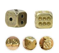 WESIEVYA 2Pcs Solid Brass Dice for Games and Parties Pure Dice with Shiny Antique Finish for Craps Backgammon Math Learning and Vegas Theme Events