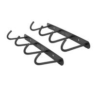 WESIEVYA 2pcs Stainless Steel Cupboard Hooks Black for Bathroom and Home, Practical Multipurpose Storage Hooks with Four-Hook Design, Stylish and Sturdy Kitchen Hanging Rack