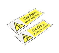 WESIEVYA 2pcs Watch Your Head Signs Caution Warning Self Adhesive Wall Sticker for Low Ceiling Safety Decor