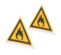WESIEVYA 2pcs Wear-resistant Flammable Hazard Warning Labels with Adhesive Backing, Orange Pet Fire Safety Signs for Forests and Parks, Sturdy Caution Stickers to Keep Away from Fire