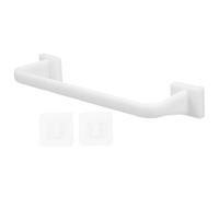 WESIEVYA 2pcs White Plastic Towel Rack No Drill Self Adhesive Bathroom Wall Mount Towel Bars Space-saving Waterproof Holder for Kitchen and Bathroom