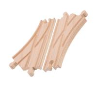 WESIEVYA 2Pcs Wooden Train Track Curved Switch Accessories Double-Pin Connector Compatible with Major Brands for ’ Railway Track Runner and Train Set