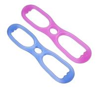 WESIEVYA 2pcs Word Chest Developer Fitness Pull Rope Silicone Yoga Pulling Exerciser for Muscle Resistance Training Compact Durable Stretching Bands for Men and Women Blue Purple