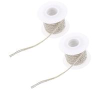 WESIEVYA 2rolls Yards Self Adhesive Rhinestone Ribbon Roll with Brilliant Diamond-Like Clarity and Shiny Silver Diamond Tape, Multi-Purpose Elegance for Wedding Invitations and Graduation
