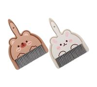 WESIEVYA 2set Broom and Dustpan Desktop Cleaning Compact Table Brush for Pet Hair and Debris for Kitchen Office and Car Interiors Kit