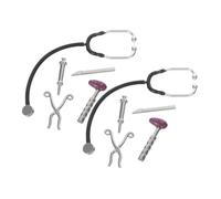 WESIEVYA 2sets Doctor in The Doll House Mini Stethoscope Model Mini Medical Appliance Model Dollhouse Accessories Dollhouse Accessory Alloy Silver