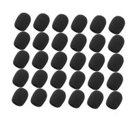 WESIEVYA 30pcs Black Microphone Windscreen Sponge Cover 30x22x8mm for Lapel Headset and Handheld Mic Noise Reduction Protective Disposable Foam Shields for Audio Recording and Broadcast